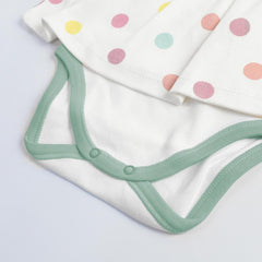 ANNA BABBA WHITE GREEN POLKA DOT UNICORN DRESS ROMPER