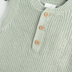 BABY BABY GREEN SLEEVE LESS KNITTED ROMPER