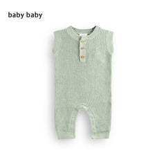BABY BABY GREEN SLEEVE LESS KNITTED ROMPER