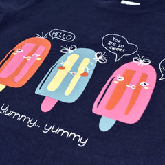 BABY GO DARK NAVY YUMMY YUMMY T-SHIRT