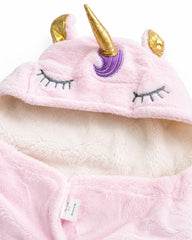 BABY UNICORN PINK PLUSH SWADDLE WRAP BLANKET