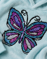 BEAUTEES GIRLS SEQUIN BUTTERFLY PLUSH FLEECE HOODIE