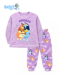 BLUEY GIRLS LAVENDER FLEECE PYJAMA SET