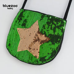 BLUEZOO GREEN GOLDEN STAR SEQUINED MINI PURSE
