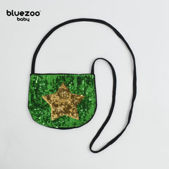 BLUEZOO GREEN GOLDEN STAR SEQUINED MINI PURSE