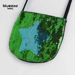 BLUEZOO GREEN BLUE STAR SEQUINED MINI PURSE