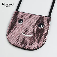 BLUEZOO LIGHT PINK SMILEY SEQUINED MINI PURSE