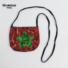 BLUEZOO GREEN RED STAR SEQUINED MINI PURSE
