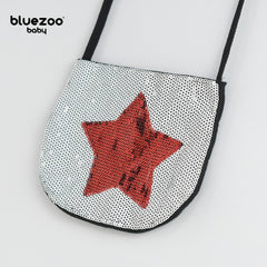 BLUEZOO WHITE RED STAR SEQUINED MINI PURSE
