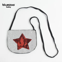 BLUEZOO WHITE RED STAR SEQUINED MINI PURSE