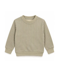 BOYS BEIGE STRIPED SWEATSHIRT WITH JOGGER SET