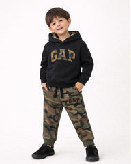 BOYS BLACK CAMOUFLAGE HOODIE WITH TROUSER SET