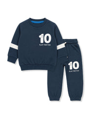 BOYS NAVY PLAY FOR FUN SWEATSHIRT WITH JOGGER SET