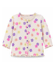 BRANDED COLORFUL DAISY RIBBED TOP WITH TROUSER SET