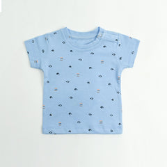 BRANDED BLUE PRINTED T-SHIRT