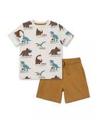 BRANDED DINOSAUR EXPLORER T-SHIRT WITH SHORTS SET