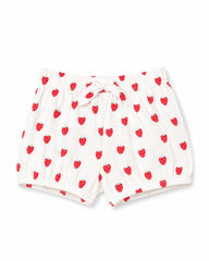 BRANDED GIRLS WHITE STRAWBERRY BOW SHORTS