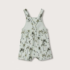 MANGO GREEN PRINTED COTTON DUNGAREE FOR BOYS