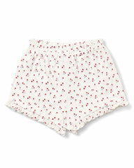BRANDED IVORY RED FLORAL RUFFLE SHORTS