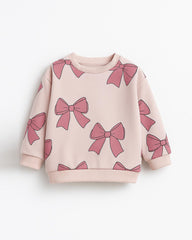 BRANDED PINK BOW SWEATSHIRT WITH TROUSER 2 PCS SET