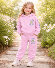 BRANDED PINK DAISY HOODIE WITH TROUSER SET