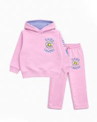 BRANDED PINK DAISY HOODIE WITH TROUSER SET