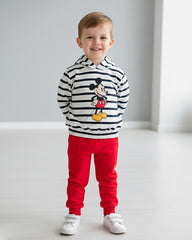 BRANDED STRIPED MICKEY HOODIE WITH TROUSER SET