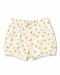 BRANDED WHITE YELLOW DAISY BOW SHORTS