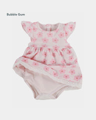 BUBBLE GUM BABY DRESS WITH ALL OVER PRINT