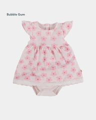 BUBBLE GUM BABY DRESS WITH ALL OVER PRINT