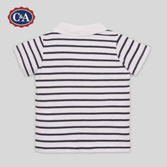 Baby Club Green and White Striped Polo