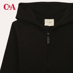 C&A BLACK ZIPPER HOOD 24