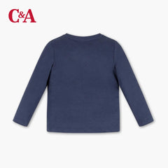 C&A BLUE SNOW ZONE PRINTED T-SHIRT