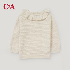 C&A CREAM WHITE FINE KNIT TOP