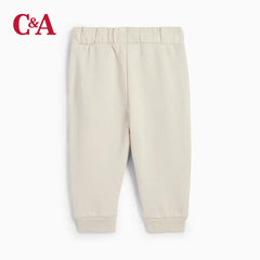 C&A LIGHT BEIGE PIPING JOGGER TROUSER
