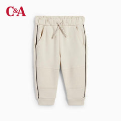 C&A LIGHT BEIGE PIPING JOGGER TROUSER