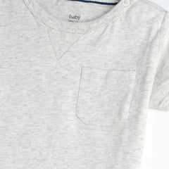 C&A LIGHT HEATHER COTTON PLAIN T-SHIRT