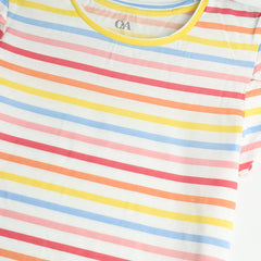 C&A RAINBOW STRIPED T-SHIRT