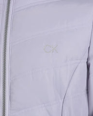 CALVIN KLEIN LAVENDER FAUX FUR HOODED LONG PUFFER COAT