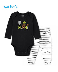 CARTERS 2 PCS I LOVE MUMMY ROMPER WITH TROUSER SET