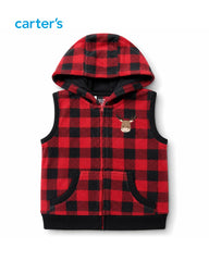 CARTERS 3 PCS BUFFALO PLAID HOODIE WITH TROUSER SET