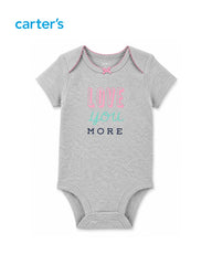 CARTERS 3 PCS FLORAL LOVE YOU MORE ROMPER WITH TROUSER SET