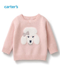 CARTERS BABY GIRLS POODLE KNIT SWEATER