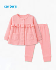 CARTERS BABY RUFFLE CARDIGAN AND LEGGING SET