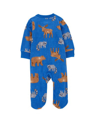 CARTERS BLUE ANIMAL ZIP UP FLEECE ROMPER