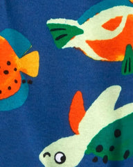 CARTERS BLUE FISHES SNUG FIT FOOTLESS ROMPER