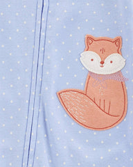 CARTERS BLUE FOX APPLIQUE SNUG FIT ROMPER