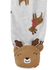 CARTERS DEER FLEECE SLEEP & PLAY ROMPER
