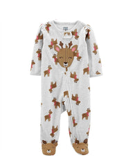 CARTERS DEER FLEECE SLEEP & PLAY ROMPER