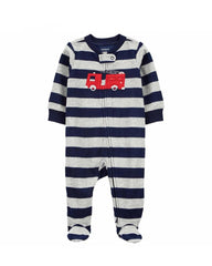 CARTERS FIRETRUCK FLEECE SLEEP & PLAY ROMPER